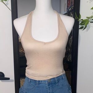 tan halter top